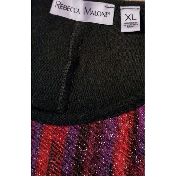 Rebecca Malone black metallic multicolor 3/4 sleeve pullover sweater Size XL - Picture 8 of 8